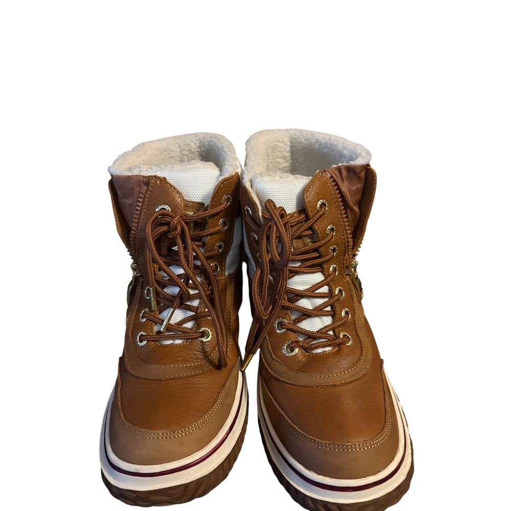 Pajar Snowslide Georgia Cognac Cream Waterproof Leather Winter Boots Sz 11
